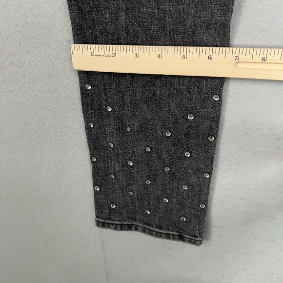 Anthropologie Pilcro Jeans Womens 28 High Rise Slim Studded Rhinestone Denim Y2K - Picture 15 of 16
